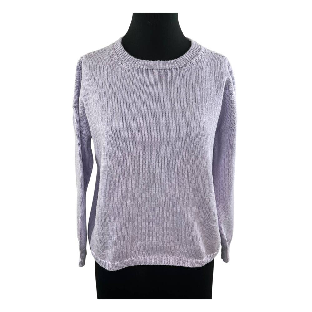 Eileen Fisher Purple Lavender Round Neck Long Sleeve Organic Cotton Sweater M